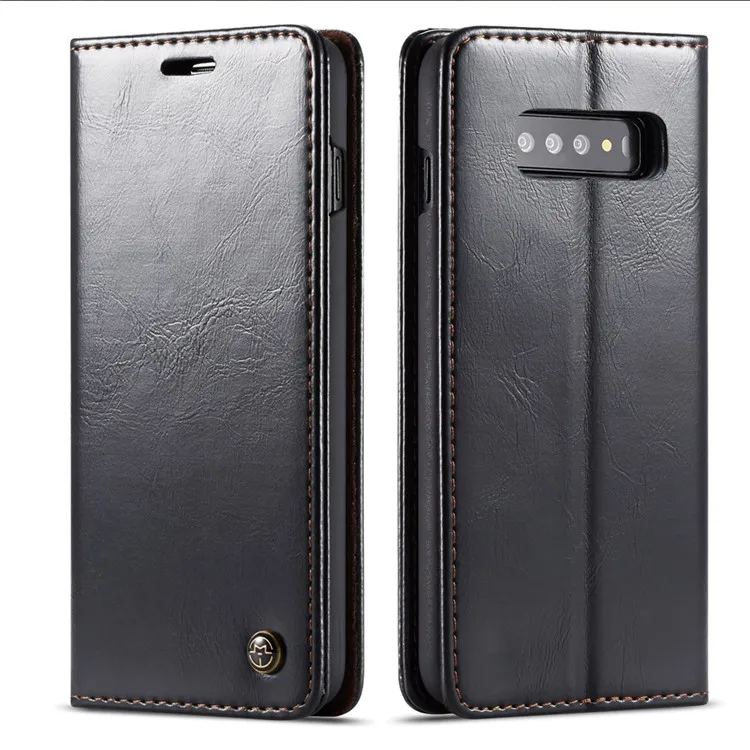Black Кожаный чехол для samsung Galaxy S10 плюс Магнитный чехол-кошелек для мобильного телефона для samsung S10 Lite флип чехол-книжка из искусственной кожи Сумка CaseMe - Цвет: Black