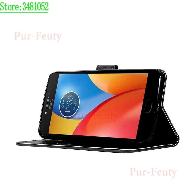 Чехол-книжка для Motorola Moto E4 Plus XT1771 E4Plus чехол-бумажник 5 дюйма из искусственной кожи