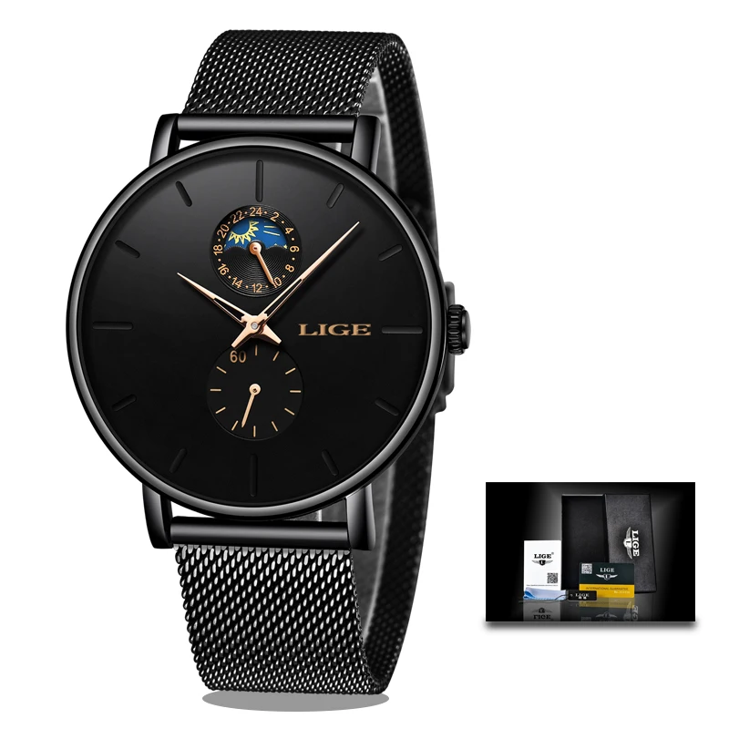 LIGE Fashion Casual Mens Watches Waterproof Analogue Sports Fashion Casual Mens Watches Waterproof Analogue Sports Wristwatches