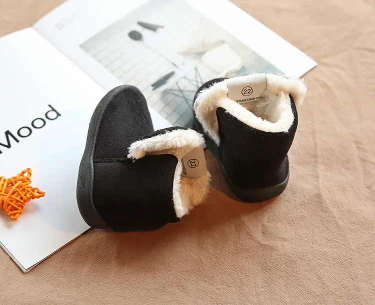 Winter new children's snow boots suede children's cotton shoes thick hair soft bottom baby cotton boots