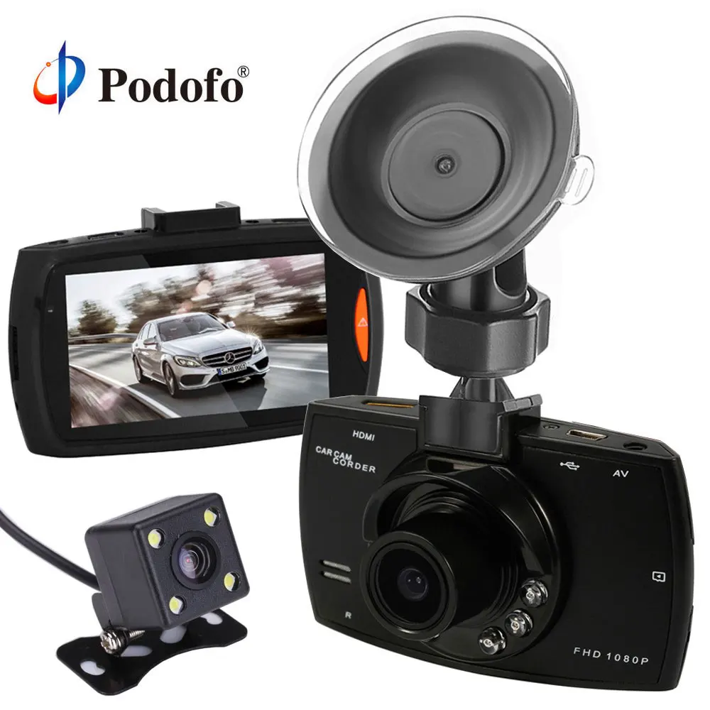 Podofo двойная камера s Автомобильный видеорегистратор G30 Full HD 1080P видео регистратор