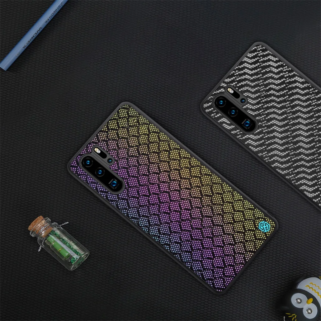 Для huawei P30 Pro кейс чехол тканая полиэфирная сетка светоотражающий защитный чехол для телефона PC задняя крышка для huawei P30 Pro