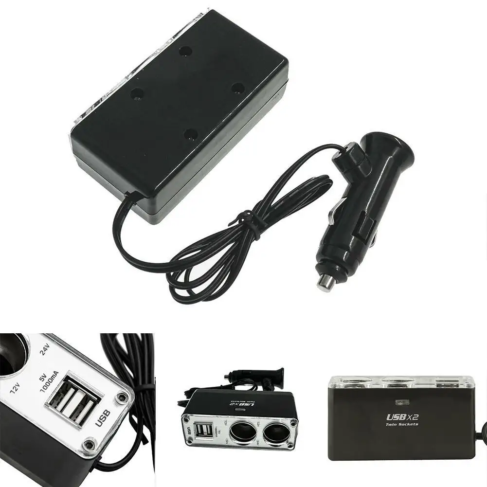 Высокое качество 5 В/1 А двойной USB порт 2 Way Авто розетка для автомобильного прикуривателя Разветвитель автомобильное зарядное устройство штепсельный адаптер DC 12 В Универсальный