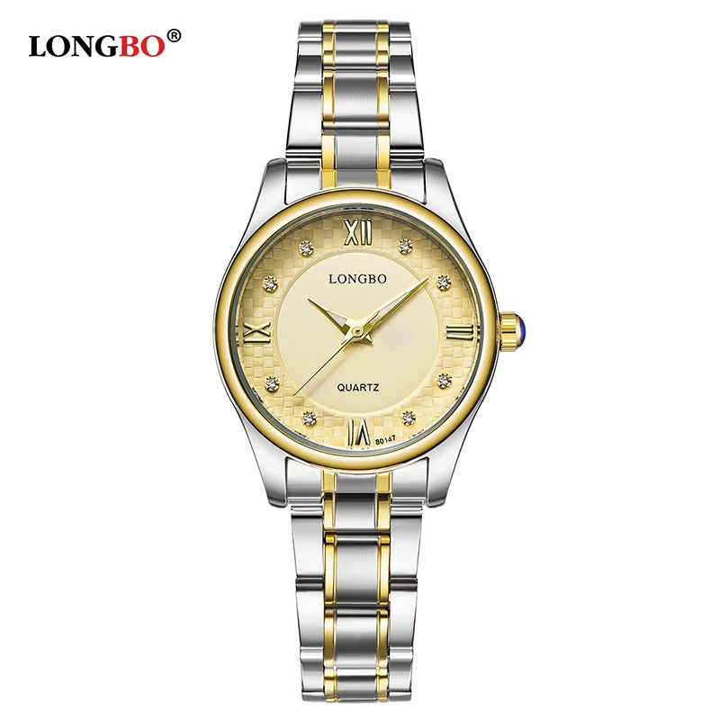 Women Gold Gold LONGBO модные брендовые повседневные бизнес-часы из нержавеющей стали водонепроницаемые кварцевые часы Роскошные наручные часы Мужские часы 80147 - Цвет: Women Gold Gold