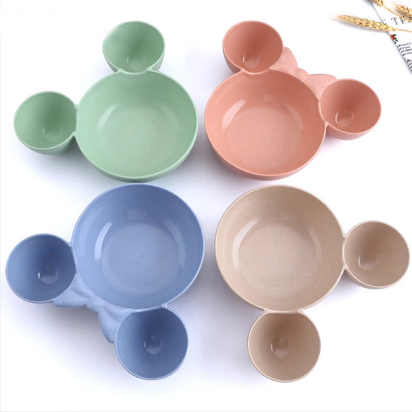 Детская кухонная миска с рисунком Микки соломенная Экологически чистая здоровая