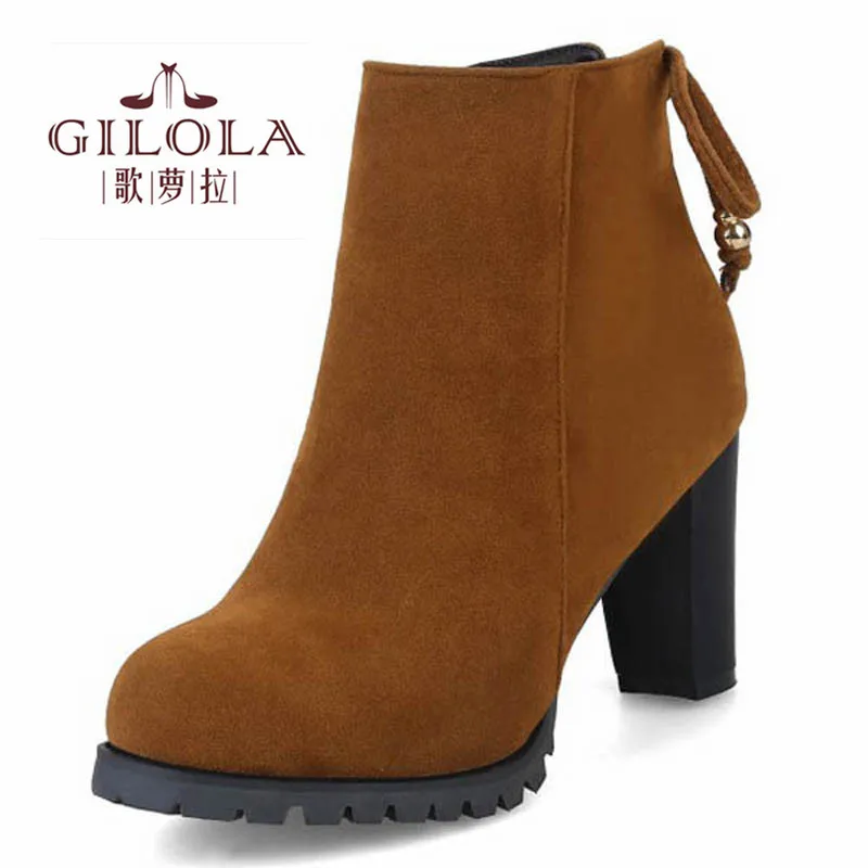 GILOLA/женские ботильоны на платформе и высоком каблуке 8 см удобная обувь в