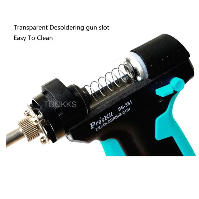 Pro'sKit SS-331H ESD lcd цифровой вакуумный насос для распайки BGA Электрический припой присоска пистолет для распайки всасывания с инструментами BGA - Цвет: Красный