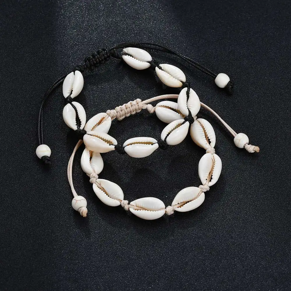 

Fashion Handmade Natural Seashell Hand Knit Bracelet Shells Bracelets Women Accessories Beaded Bracelet Bohemian Beach Jewelry