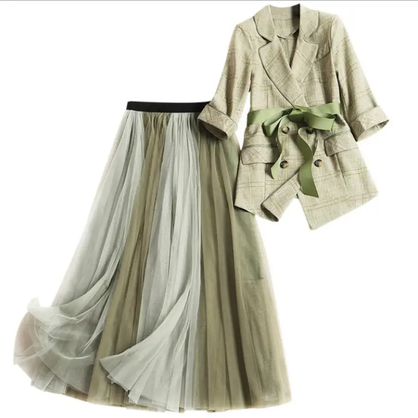 Новинка 2019 милый однобортный пиджак с отложным воротником и поясом короткими