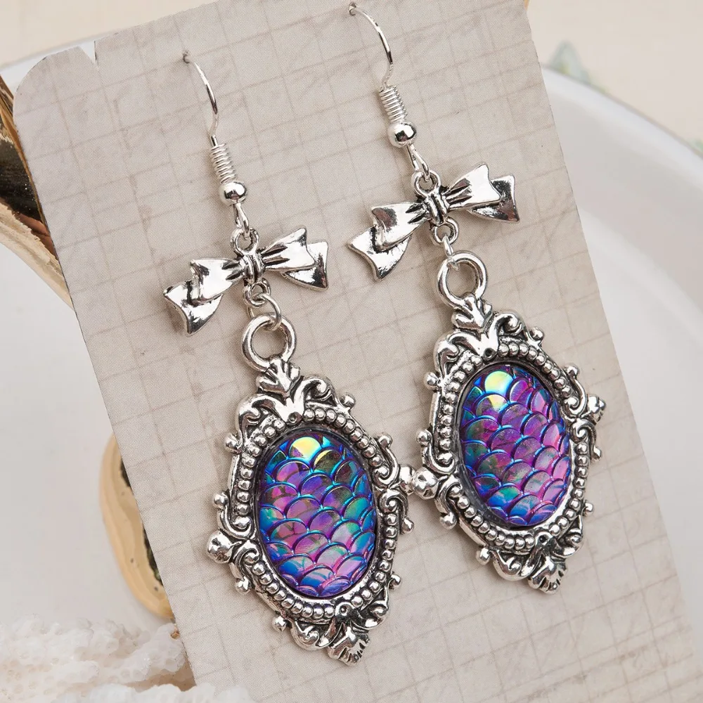 fashion tassel AB color Mermaid Flake Patch earring Hollow heart wing pearl For women high quality Handmade Hot sale New | Украшения и