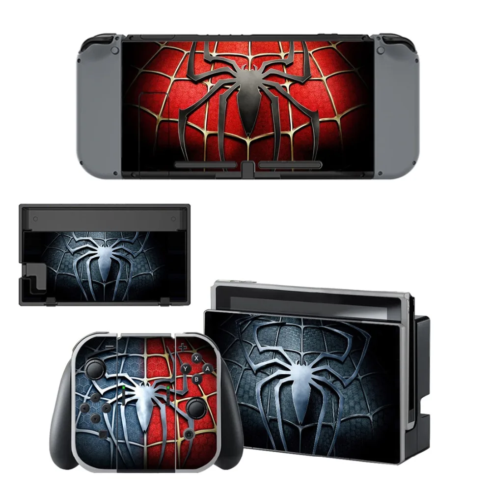 Виниловая наклейка на кожу Человека паука Venom для Nintendo Switch NS консоль + контроллер