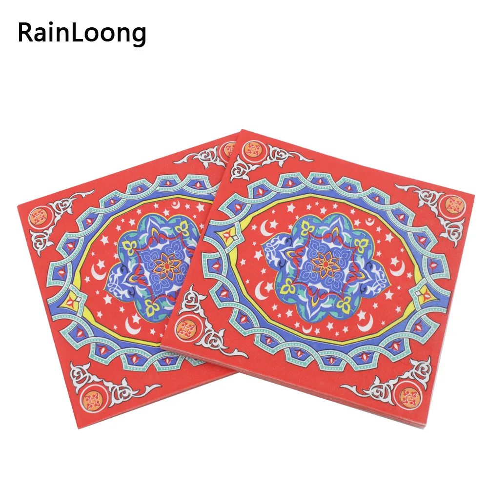 [RainLoong] печатная идентификация al Fitr Eid Mubarak бумажная салфетка для искусственных