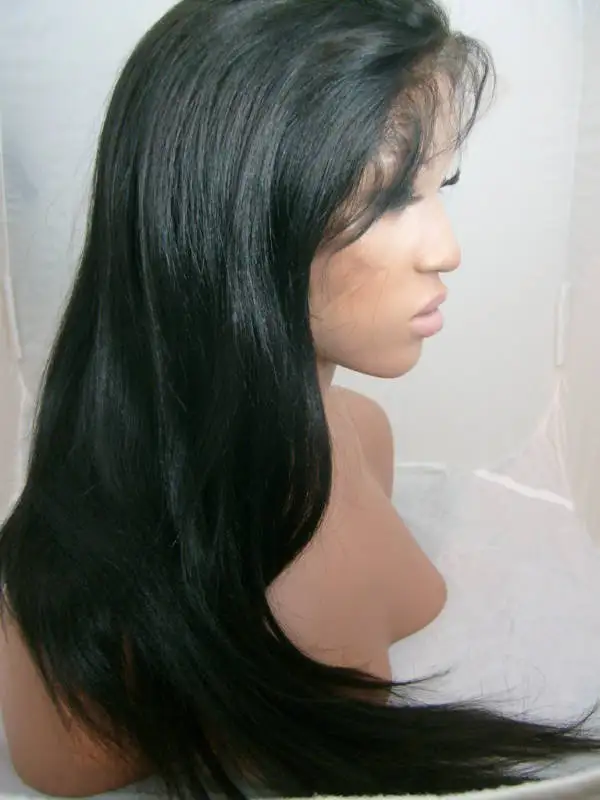 Шелковистые прямые человеческие волосы парик Бразильский виргинский