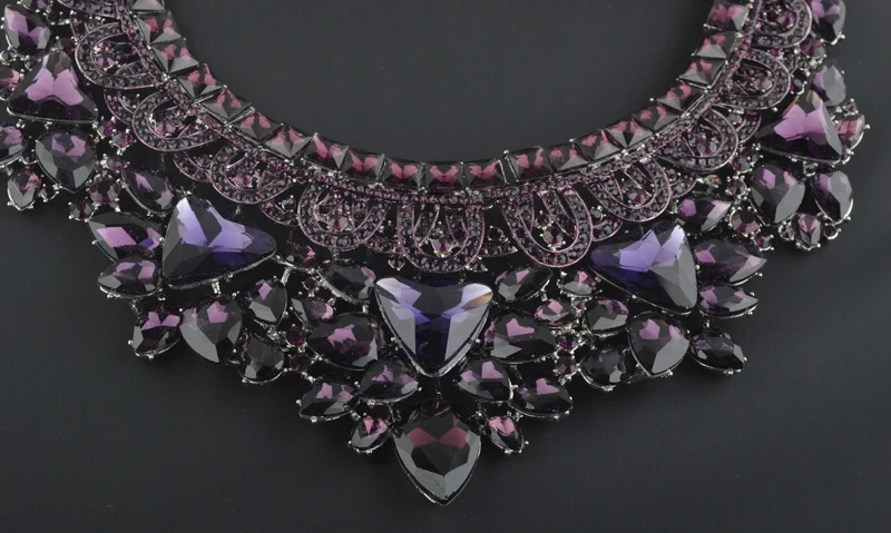 Свадебный комплект украшений великолепный романтический Фиолетовый Стразы для