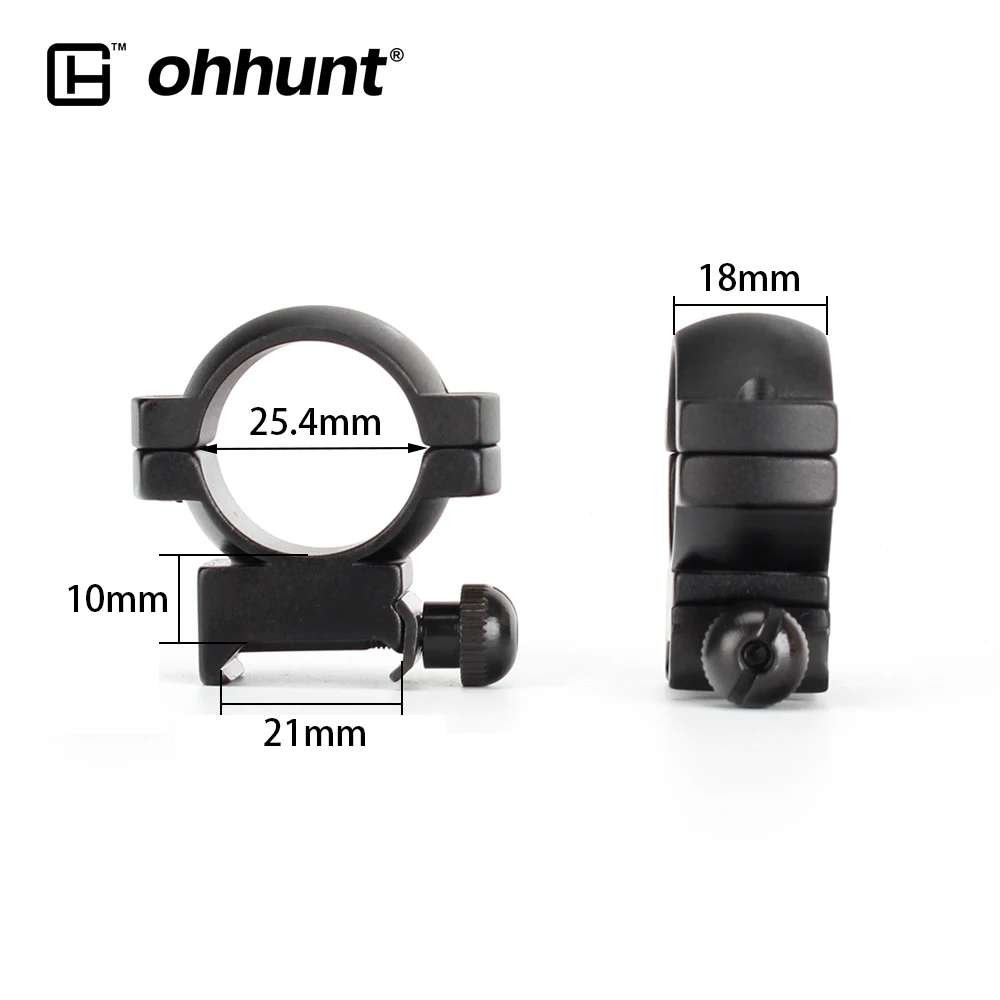 Ohhunt 2 шт. тактические 1 дюйм 25,4 мм прицела кольца Пикатинни Вивер рельс базовый уровень кольцо среднего размера подходит до 44 мм OBJ объектив