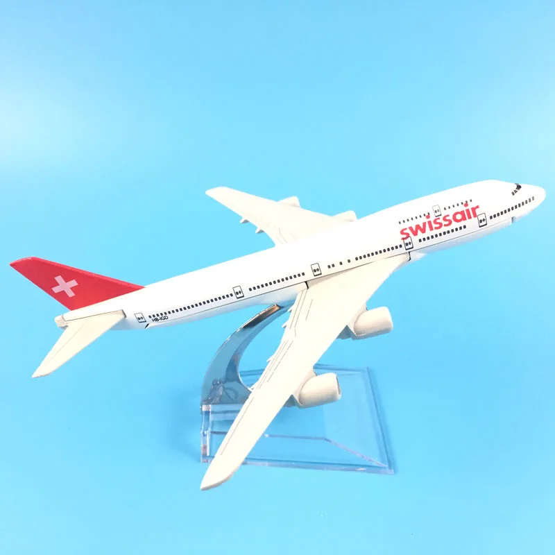 16 см модель самолета Модель Швейцарский Air Swissair самолетов Boeing 747 модель самолета 1:400 литой металлический самолет игрушка в подарок