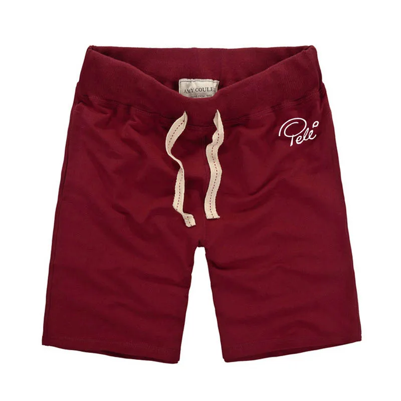 Удобный хлопковый Повседневный для мужчин шорты король ног мяч Пеле печати