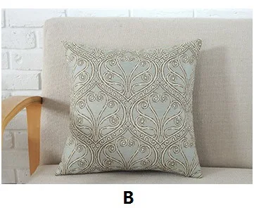 PATTERN B Junwell, полиэфирная жаккардовая подушка, подушка для дивана, офиса, спины, плетеная подушка, Coussin Cojines, декоративная, 45x45 см, квадратная - Цвет: PATTERN B