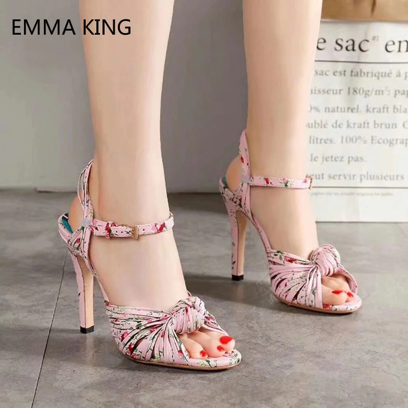 Модные летние босоножки женские большие размеры открытый носок шпильки каблуки