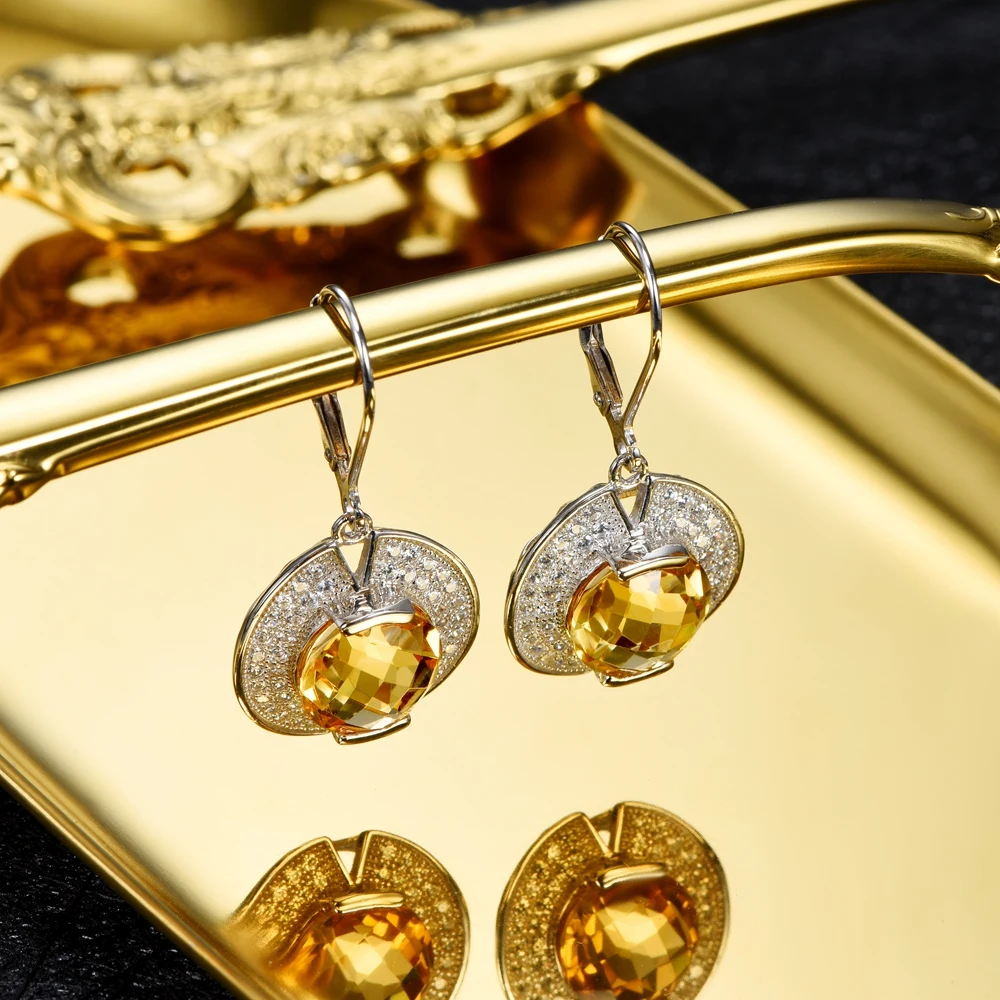 L &amp zuan женские круглые серьги из стерлингового серебра 925 пробы 7 46ct каменный