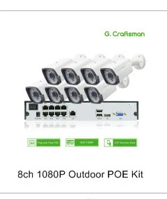 4ch 1080P POE Комплект H.265 система видеонаблюдения 8ch NVR 2.0MP наружная Водонепроницаемая ip-камера наблюдения сигнализация видео P2P G. Craftsman
