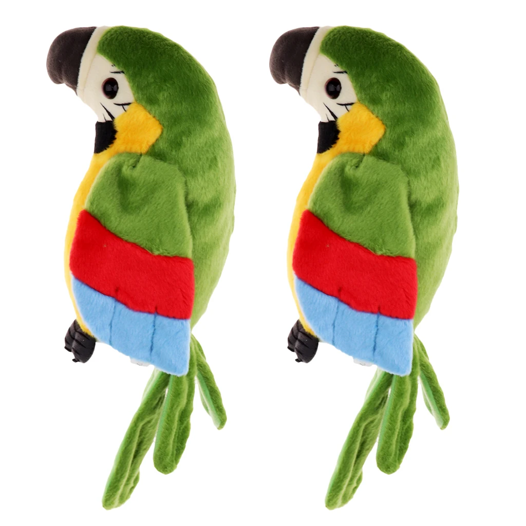

2 Pieces Cute Plush Talking Parrot Toy - Mimics & Repeats Your Words & Sound Gift Kids Children Funny Gifts