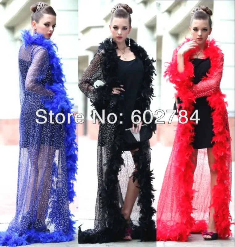 

Free Shipping 30pcs/lot Assorted color Fluffy Wedding chicken Marabou feather Strip Turkey feather Boa scraf 2yards per piece