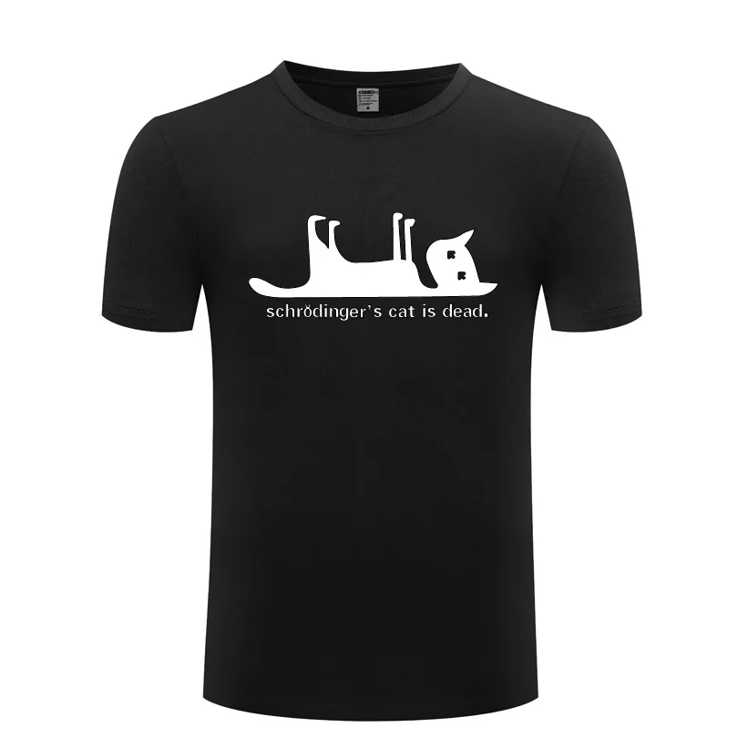 Футболка мужская Schrodingers хлопок короткий рукав круглый вырез с принтом кота