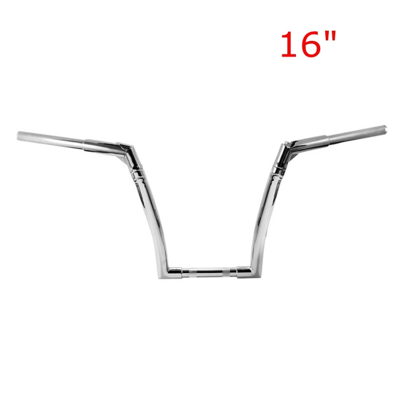 16 inch chrome Мотоцикл " 12" 1" 16" 1" 1-1/4" Регулируемая Вешалка на руль для Harley Softail Dyna XL1200 XL883 FLST FXST - Цвет: 16 inch chrome