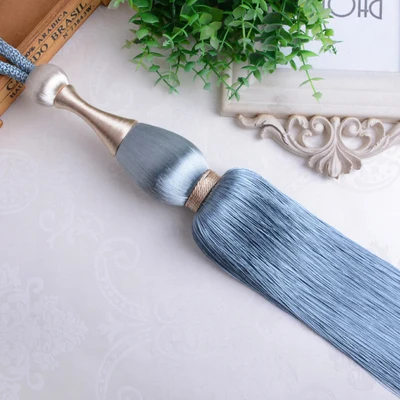 Light blue 2 шт., кисточка для штор, ремни для башни, подвешивающие веревки, ремень, Шариковая Пряжка, держатель крючка, комплектующие для штор Tieback - Цвет: Light blue