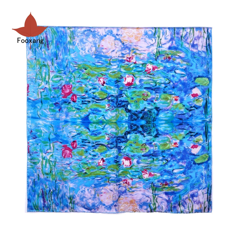 Новый бренд чистый большой шелковый шарф квадратный платок 34 &quotженские шали