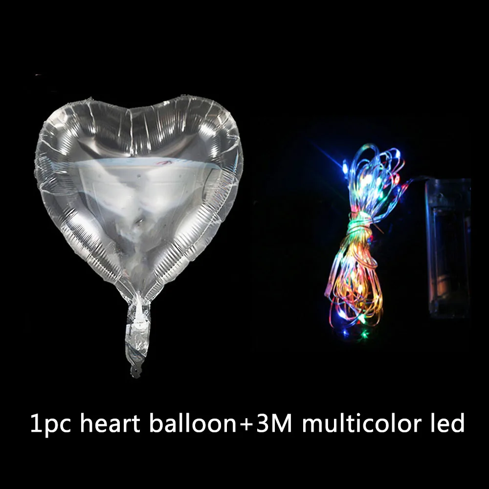 heart led balloon Amawill 1 шт., 18/24 дюйма, светящиеся светодиодные шары, прозрачные баллоны с гелием, товары для дня рождения, свадьбы, Дня Святого Валентина, декор 75D - Цвет: heart led balloon