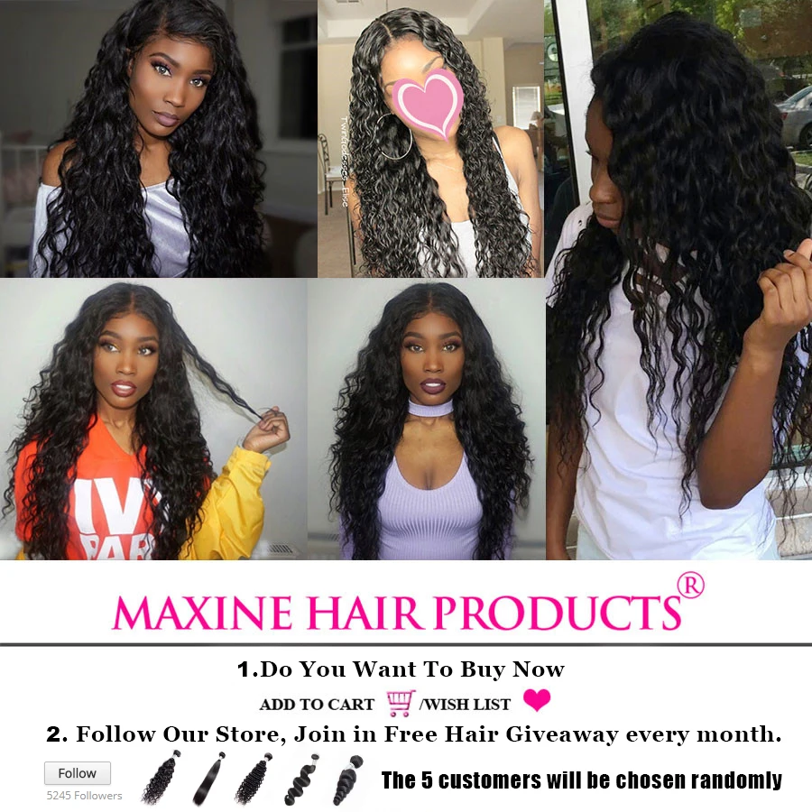 Maxine волосы компании 100% Remy человеческие волна воды кружева закрытие три части