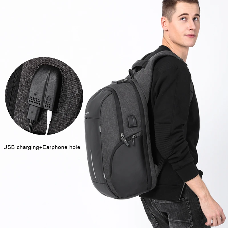 Рюкзак для мужчин KAKA New Men Backpack Anti Theft Laptop Bag 15.6 дюймовый блокнот Мужская школьная сумка Mochila для подростков