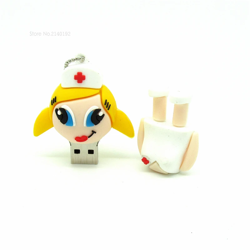 Мультяшный милый длинный флэш-накопитель для медсестер Флэшка Мини компьютер