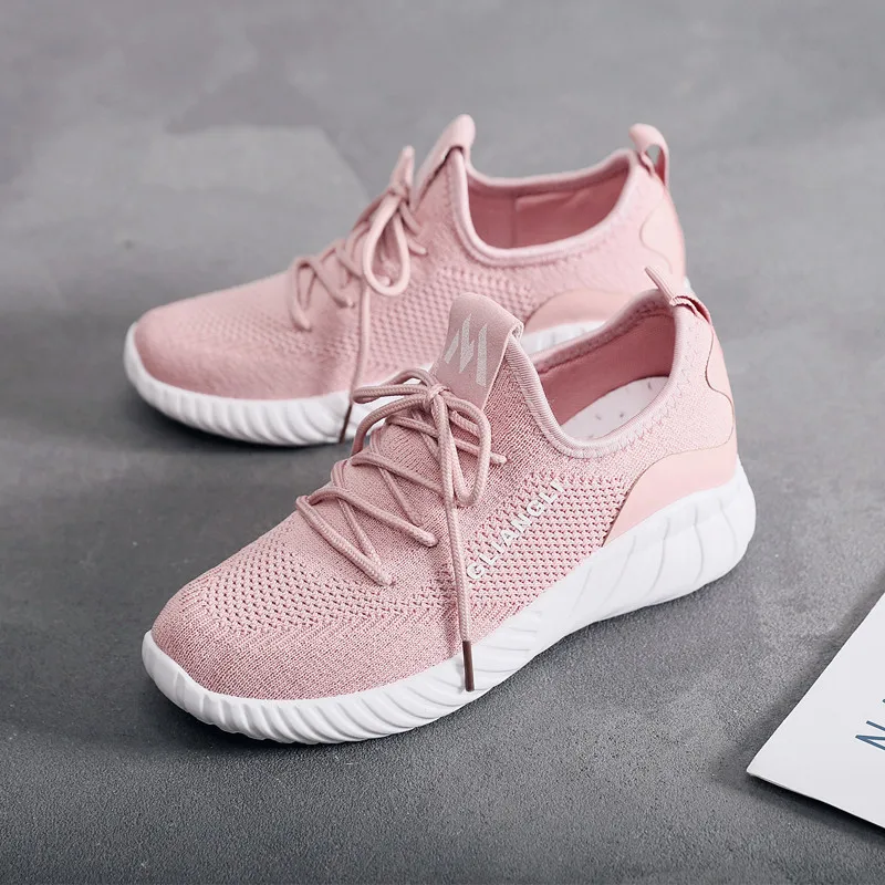Black Sneakers Women Shoes New Arrival Casual Lace-up Walking Mesh Leisure Vulcanize Shoe PINSV | Обувь