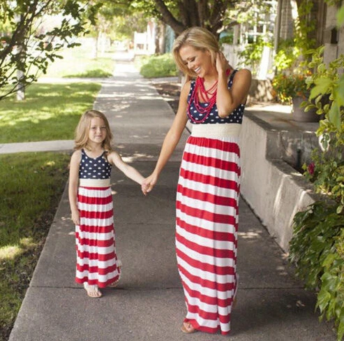 Семейные комплекты для женщин и девочек праздничное платье макси мамы дочки