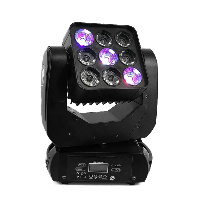 Светодиодный движущаяся головка 9x12 Вт RGBW 4в1 цветное освещение DMX512 для атмосферы диско-DJ музыка вечерние Клубные напольные панели эффект затемнения