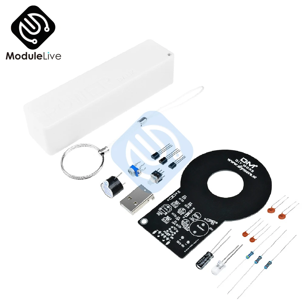 Detector White Box Наборы для самостоятельной сборки металлоискатель с 18650 USB Powerbank чехол металлический тестер сенсорная плата с 18650 зарядным модулем для аккумулятора DC 3 V-5 V - Цвет: Detector White Box