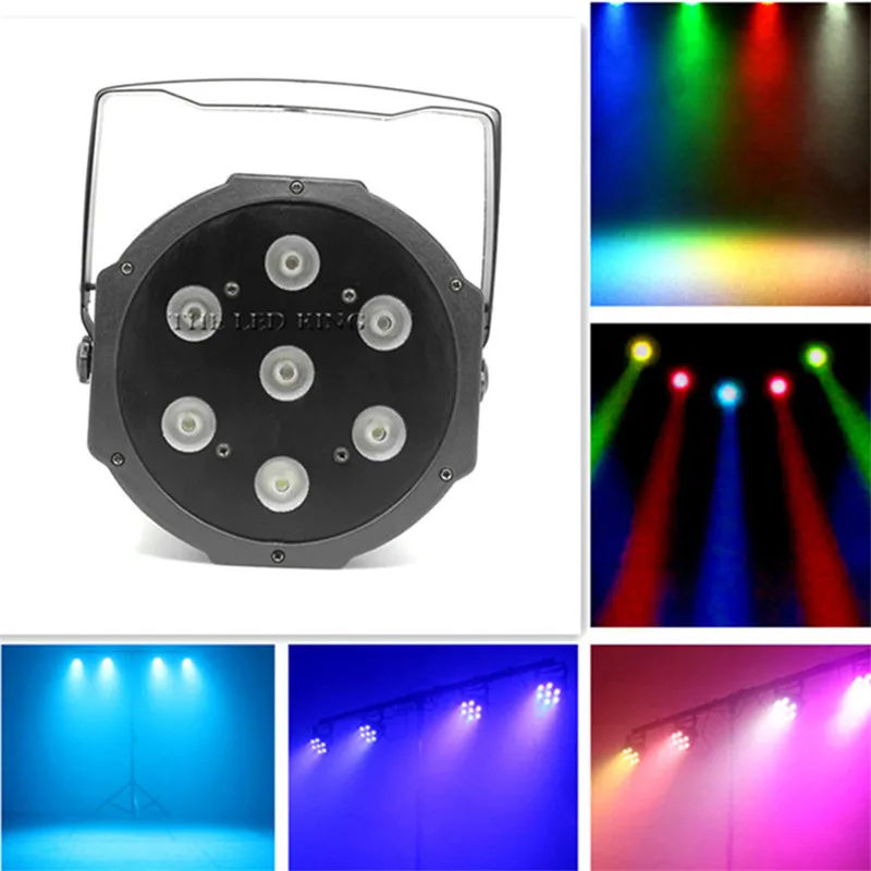 6X Быстрая доставка 7x18w flat par led Flat White Led светильник 150W Smooth RGBWA UV 6 в 1 смешивание