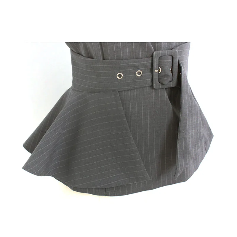 2016 Модный женский деловой костюм формальный офисный с гофрированным декором топ