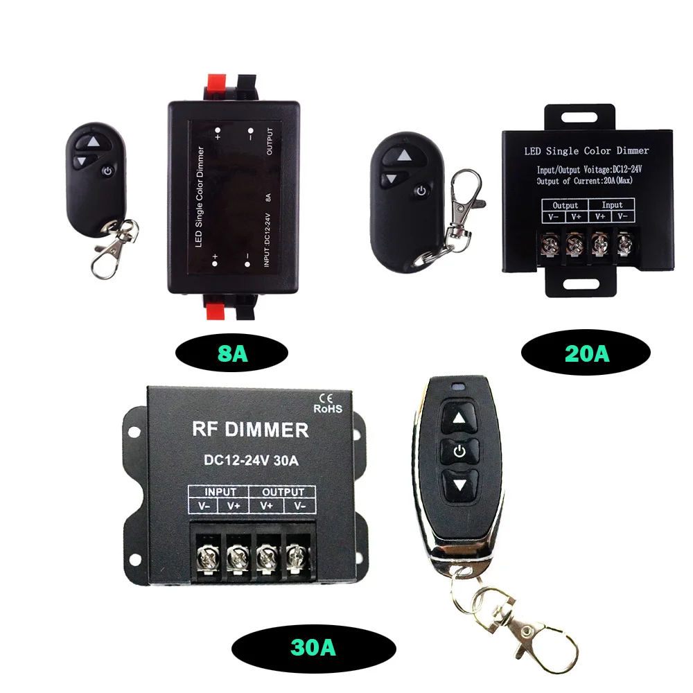 8A 20A 30A DC12V 24V RGB Управление 3 ключа выключатели со светодиодным индикатором RF