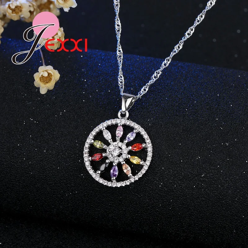 Free Shipping Elegant Woman Jewelry Set Clear Stone 925 Sterling Silver Necklace Earrings Austrian Crystal | Украшения и