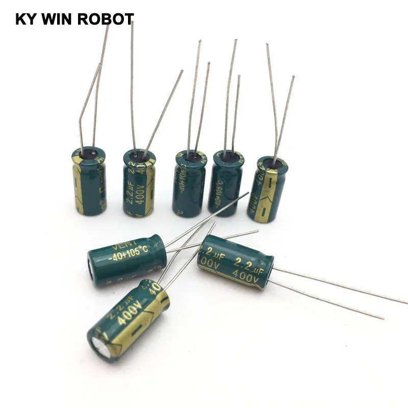 50 шт. 400V 2,2 мкФ 6x12 мм 105C радиальные высокочастотный низкое сопротивление электролитический конденсатор с алюминиевой крышкой, 2,2 мкФ 400V