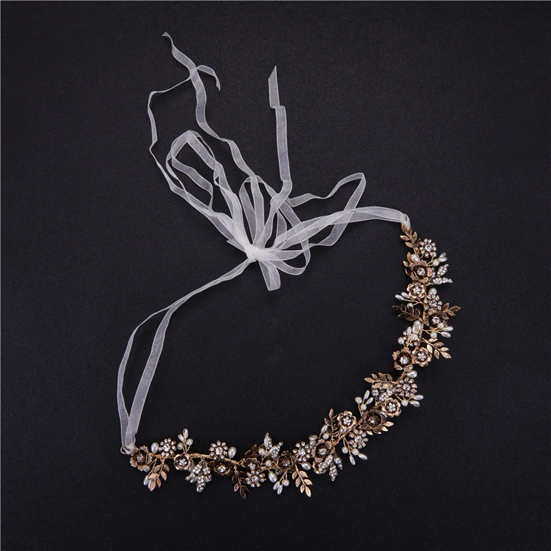 Новинка свадебная повязка для волос ручной работы с жемчугом и бусинами в виде