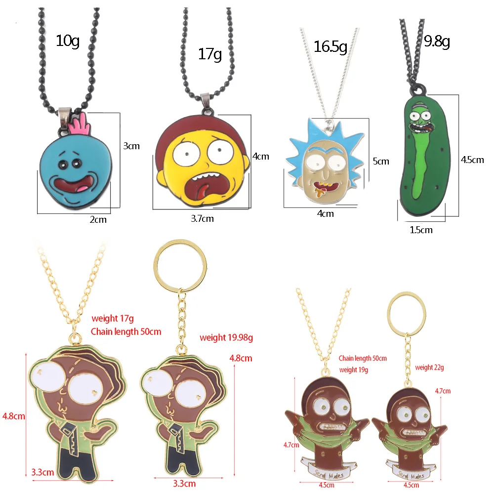 RJ Рик и Морти ожерелья Пикл Рик г-н Meeseeks Фигура Подвеска чокер для мужчин ребенок брелок косплей ювелирные изделия