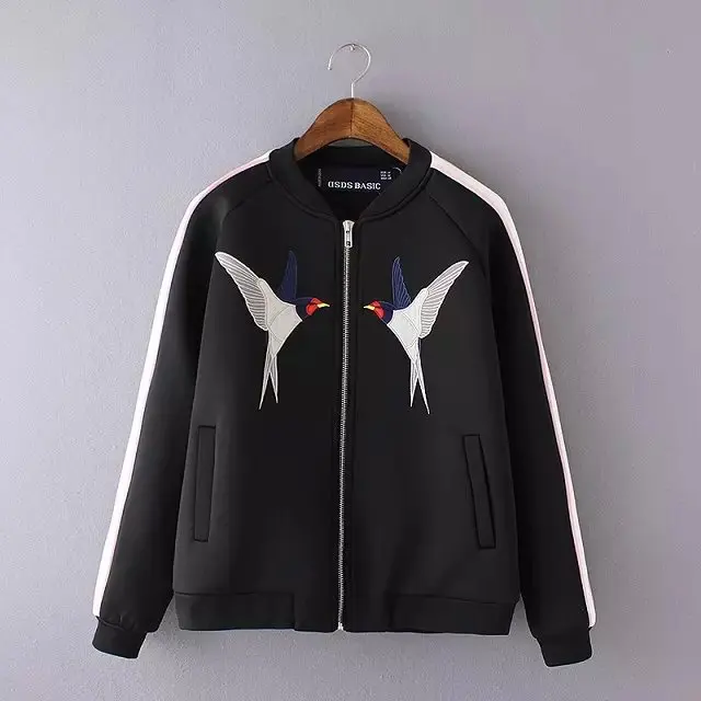 Птица вышитые атласные лицо куртку женщины|jacket motor|jacket wool womenjackets ladies |