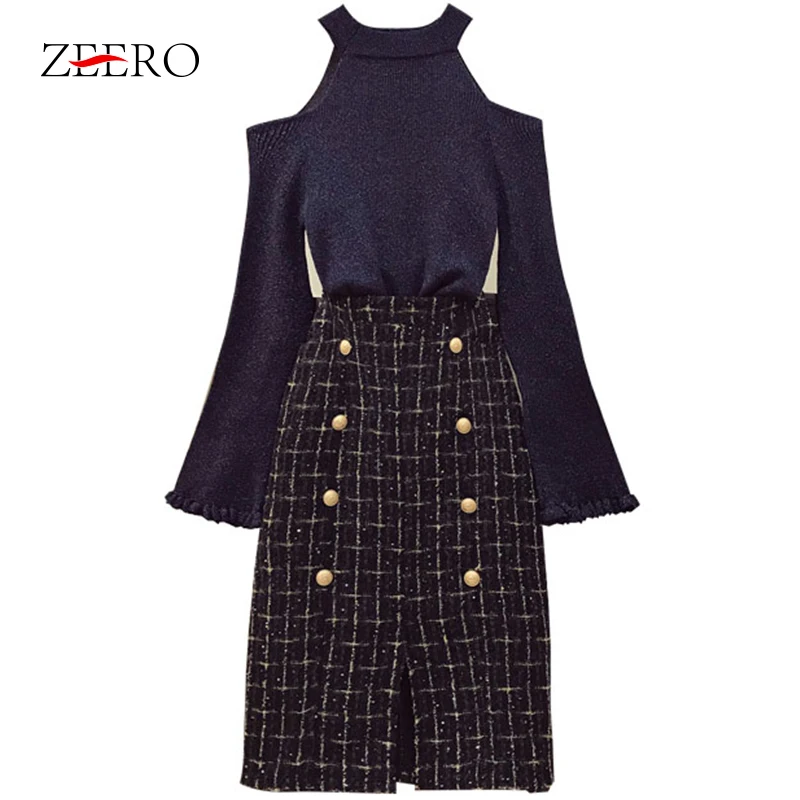 Шикарная твидовая юбка комплект из 2 предметов для женщин весна зима Ins модный