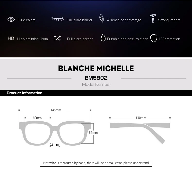 Blanche Michelle Fashion Oversized Polarized Sunglasses Women UV400 Brand Gradient lens Sun Glasses oculos With Box