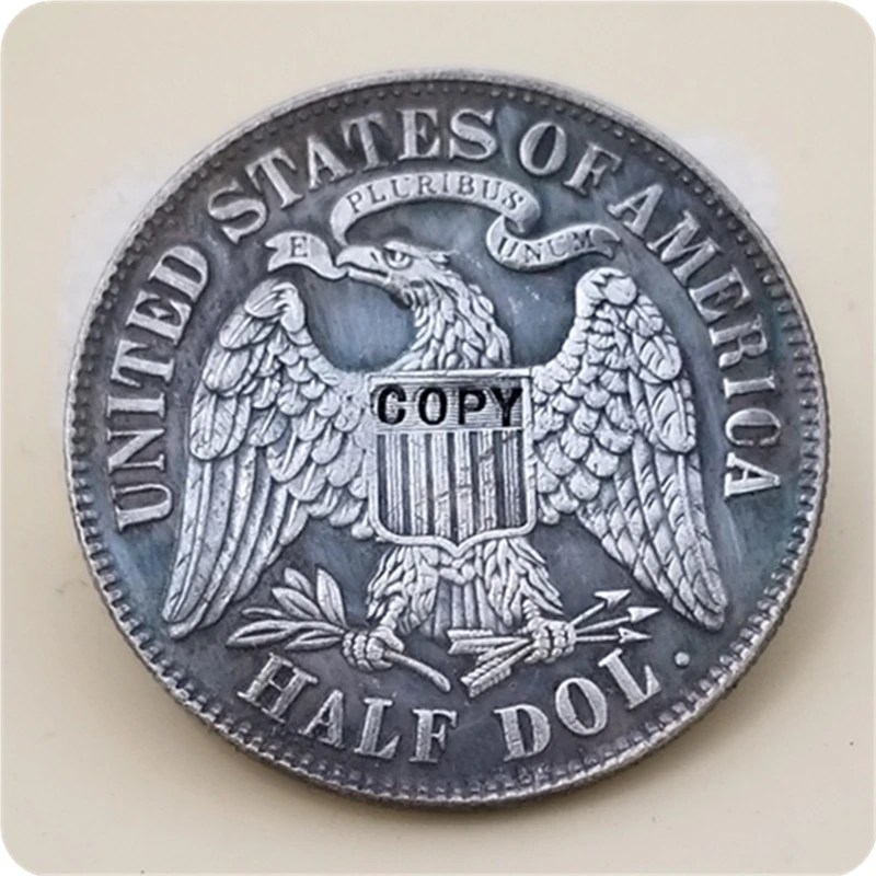 Копия копии США 1877 50C пакет Свобода Половина доллара шаблон КОПИЯ монета